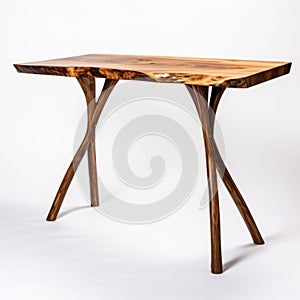 Handmade Wood Table With Twisted Branch Leg