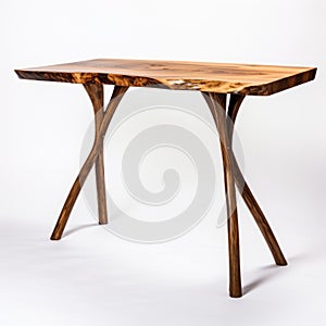 Handmade Wood Table With Twisted Branch Leg photo