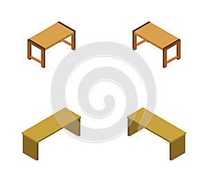 Dining table icon illustrated in vector on white background