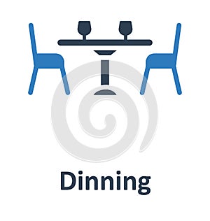 Dining Table Isolated Vector Icon which can easily modify or edit