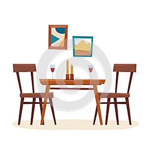 Dining table in kitchen with chairs