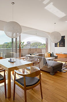 Dining table in living room