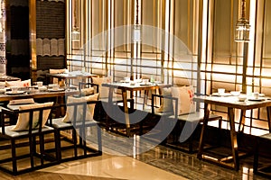 Dining table and modern Chinese style restaurant