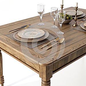Dining table realistic illustration photo