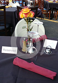 Dining Table Reserved at an Outdoor Restaurant