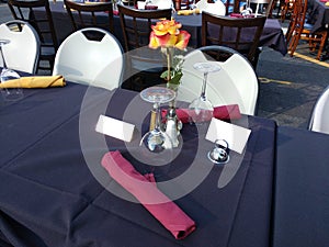 Dining Table Reserved at an Outdoor Restaurant