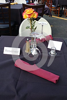 Dining Table Reserved at an Outdoor Restaurant