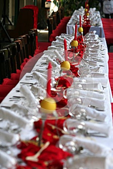 Dining table set for a special event