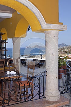 Dining tables with a great view of the Cabo San Lucas