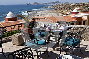 Dining tables with a great view of the Cabo San Lucas