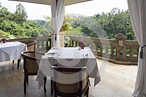 Dining at terrace in jungel
