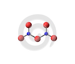 Dinitrogen pentoxide molecular structure isolated on white
