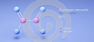 dinitrogen tetroxide, molecular structures, Rocket propellant, 3d model, Structural Chemical Formula and Atoms with Color Coding