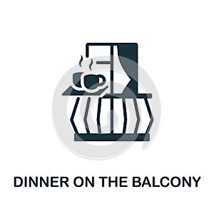 Dinner On The Balcony icon. Monochrome sign from balcony collection. Creative Dinner On The Balcony icon illustration