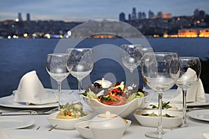 Dinner At The Bosphorus, Istanbul - Turkey (Night photo