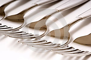 DInner Forks on white