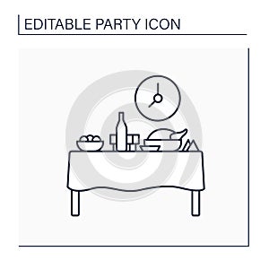 Dinner party line icon