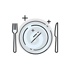 Dinner plate line icon