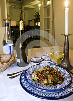 Dinner in riad hotel in essaouira morocco photo