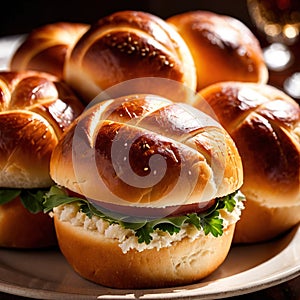 dinner roll, traditional small bun,baked bread eaten with meal