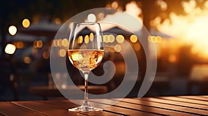 Romantic dinner setting on the beach at sunset