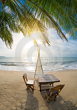 Dinner table at the beach