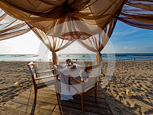 Dinner table at the beach