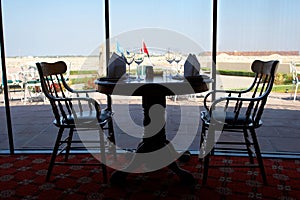 Dinner table in a restaurant