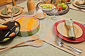 Dinner Table set for Mexican Food