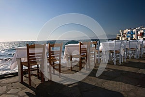 Dinner Tables At Aegean Sea