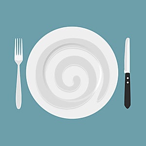 Dinner time. Flat design.