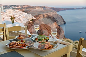 Dinner for two in a restaurant overlooking the sea