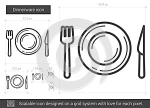 Dinnerware line icon.