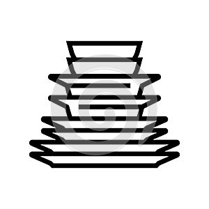 dinnerware plates line icon vector illustration