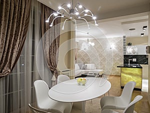 Dinning room and kitchen