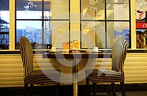 Dinning table and chairs in restaurant, Beijing