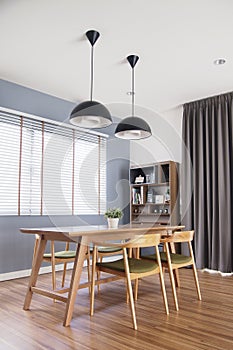 Dinning table set in dining room.