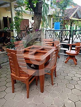 Dinning table teak with cair photo