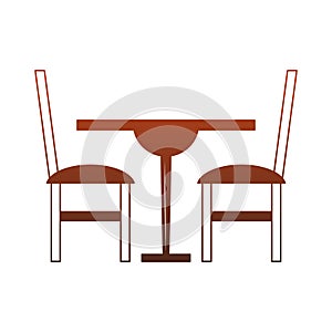 Dinning wooden table and chairs red lines