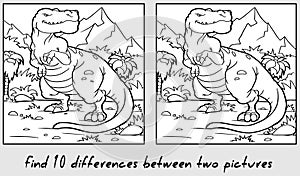 Dino 1 find 10 differences between two pictures dinosaur