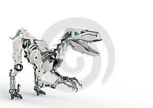 Dino raptor robot is planning to attack