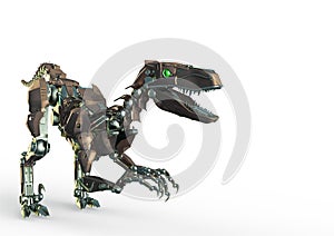 Dino raptor robot is planning to attack