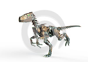 Dino raptor robot is running