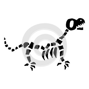 Dinosaur Animal Skeletons and Skulls Cartoon