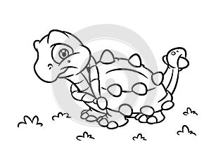 Dinosaur Ankylosaurus coloring page cartoon Illustrations