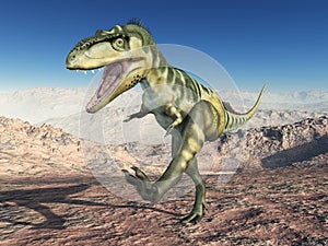 Dinosaur Bistahieversor in a landscape
