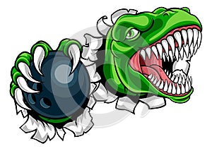 Dinosaur Bowling Player Animal Sports Mascot