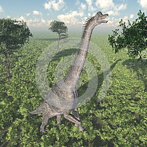 Dinosaur Brachiosaurus standing upright