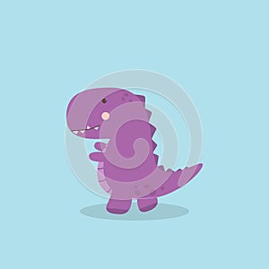 Dinosaur cartoon character. Cute little Dinosaur T-Rex monster vector illustration for kids, children`s book, fairy tales, covers