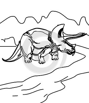 Triceratops Dinosaur coloring page